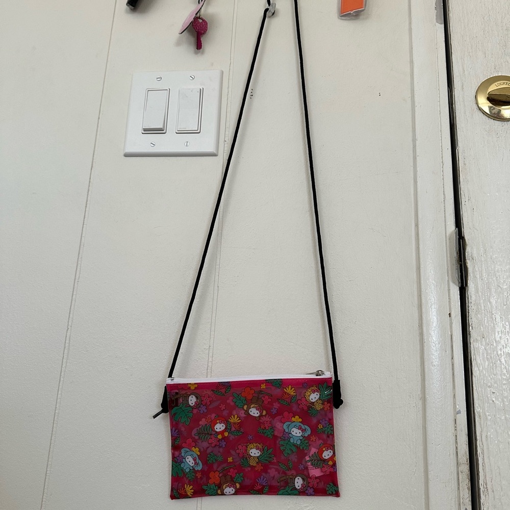 Hello Kitty jungle/animal themed zipper crossbody/side bag
